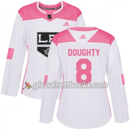 Los Angeles Kings Hockeydrakt Drew Doughty 8 2017-2018 Hvit Rosa Fashion Adidas Authentic - Dame